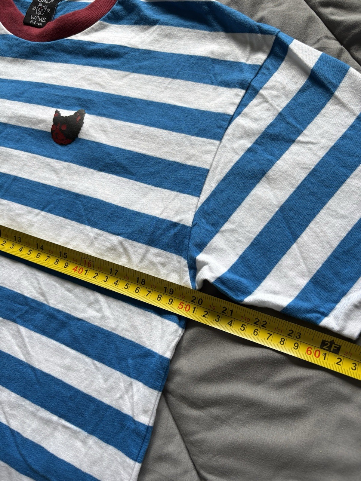 GOLF WANG Killcat Striped Tee Blue White Red Size M gallery