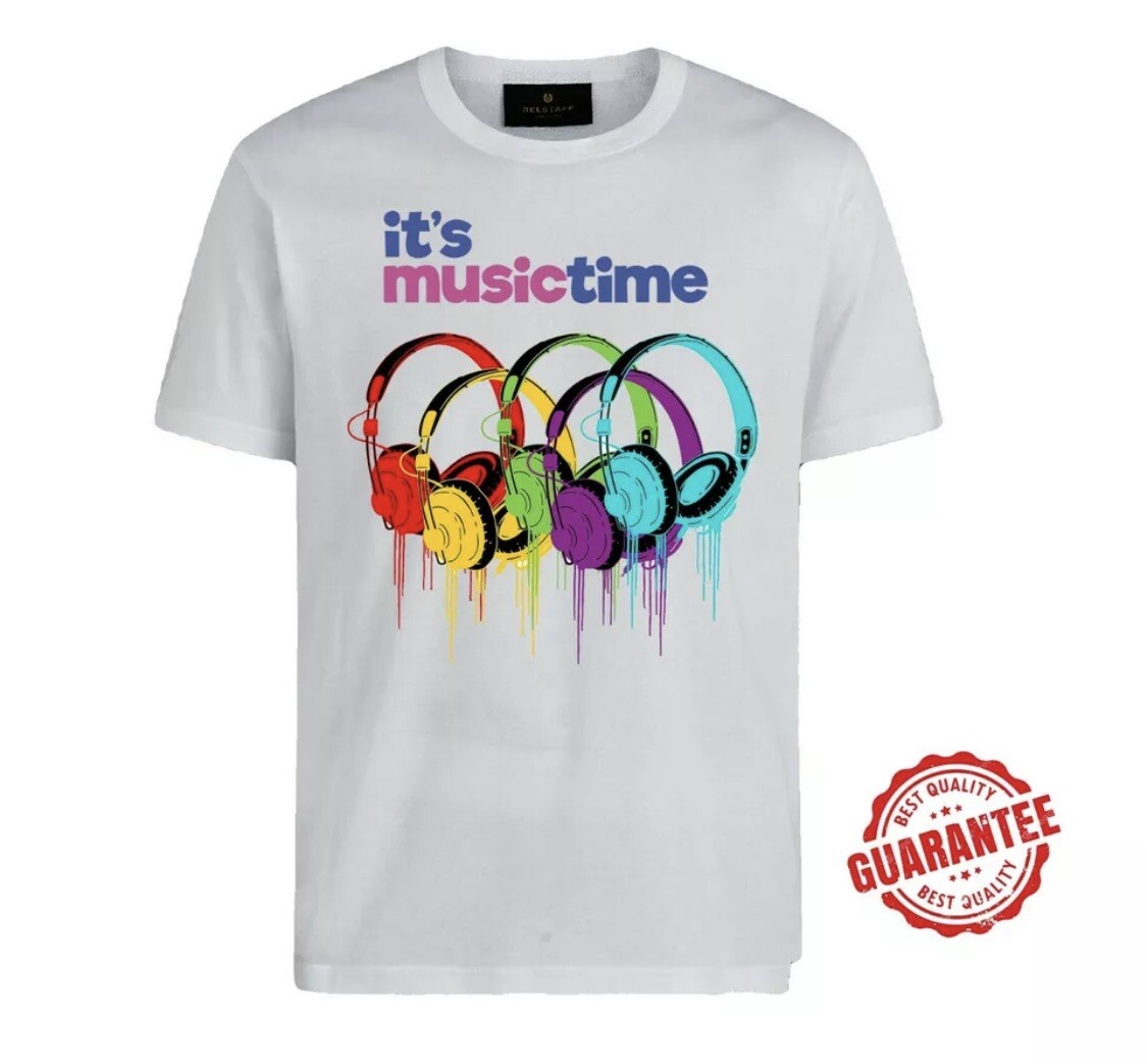 Beautiful headphone t-shirt music style t-shirt music time white unisex t-shirt gallery