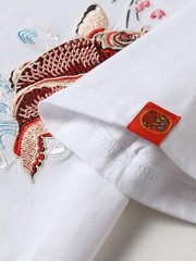 Niepce Men’s Dancing Fish Embroidery Tee Japanese Streetwear T-Shirt