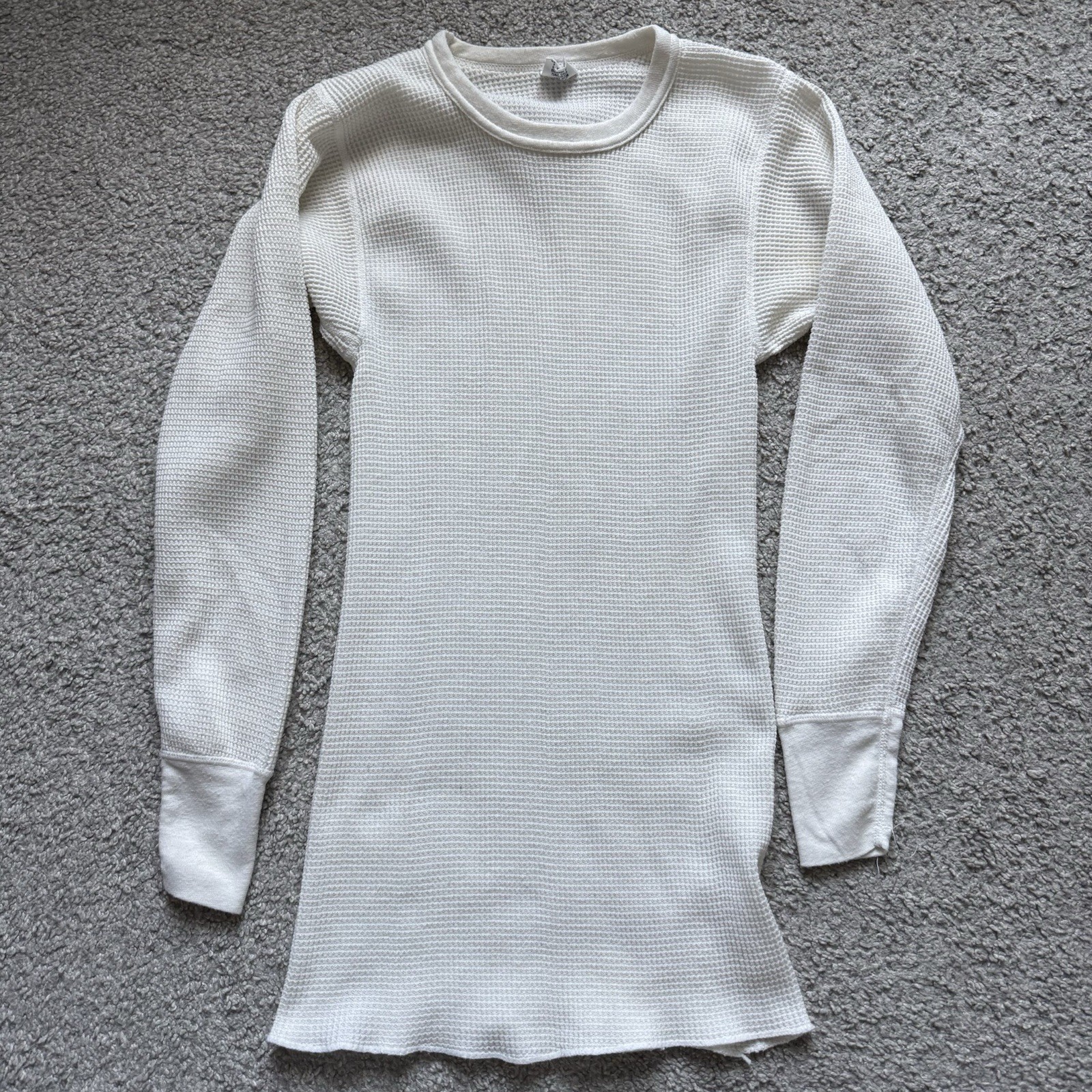 Vintage 70s 80s Sports Afield Thermal Shirt USA Made Waffle Knit Cotton Poly M