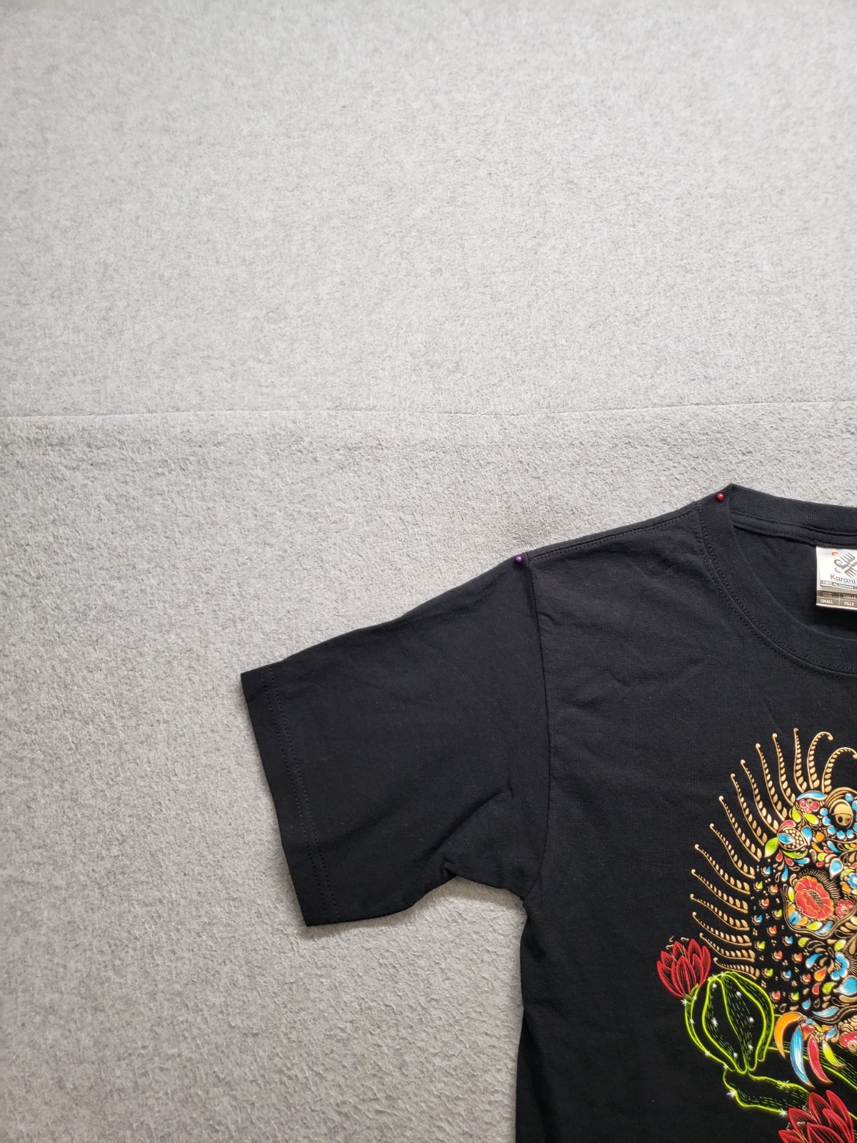 Karani Art Men T Shirt S Black Graphic Print Crew Neck Short Sleeve Comfort Wear gallery