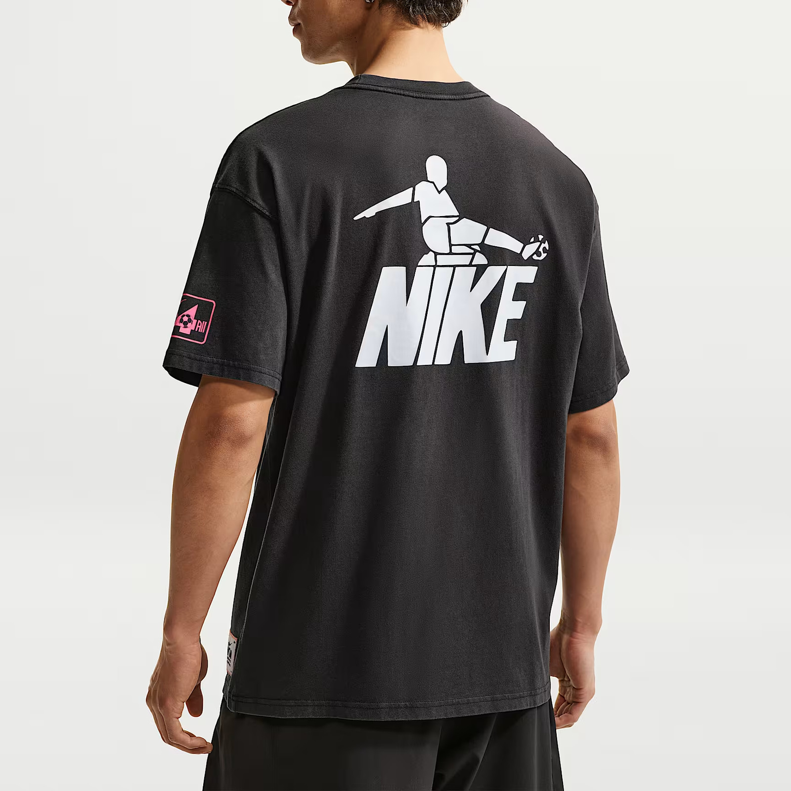 Nike Sportswear T Shirts Men's Gray Black Crew Neck Moderate IR5775-045 Size gallery