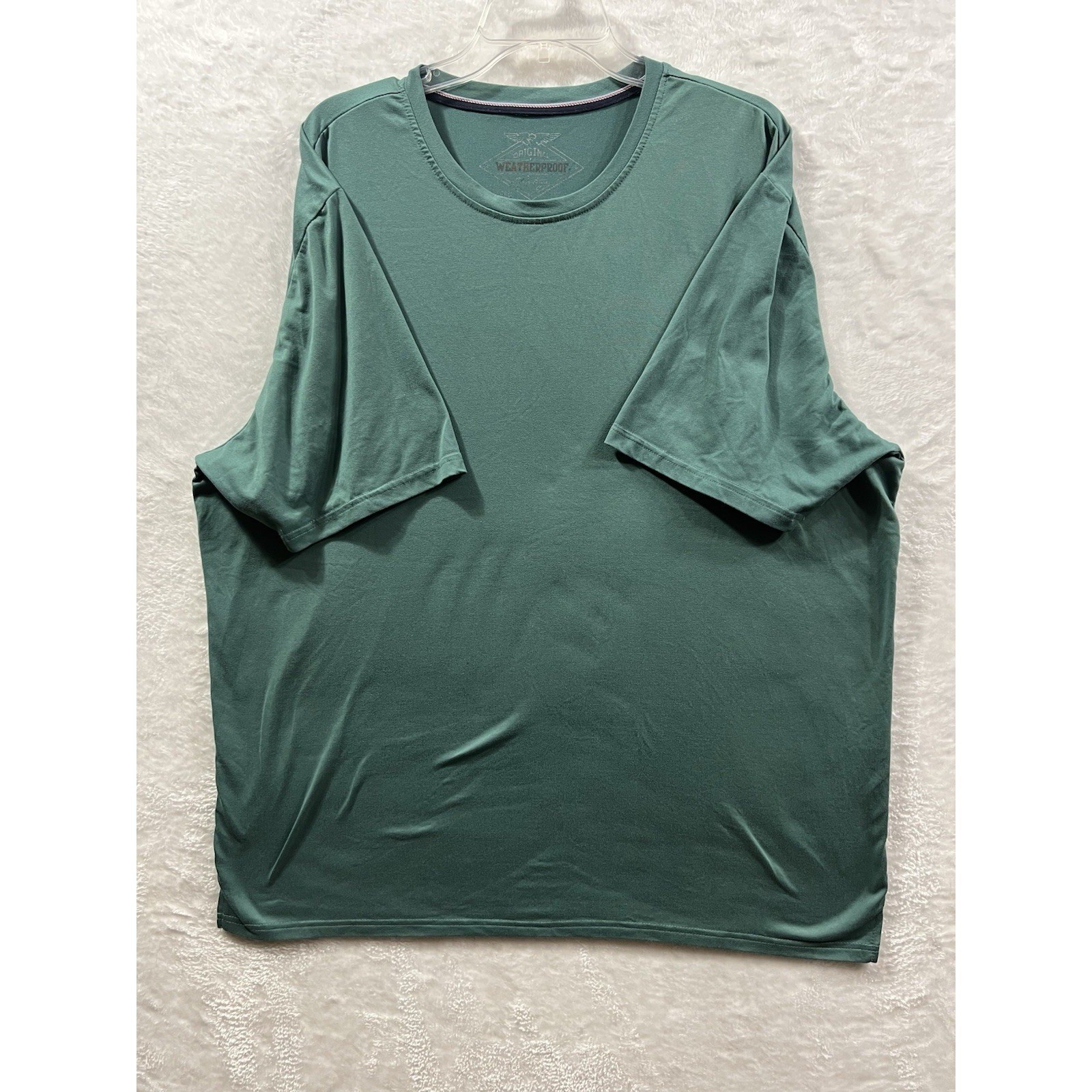 Weatherproof Vintage Men’s XXL Green Performance Tee 95/5 Poly Spandex Stretch