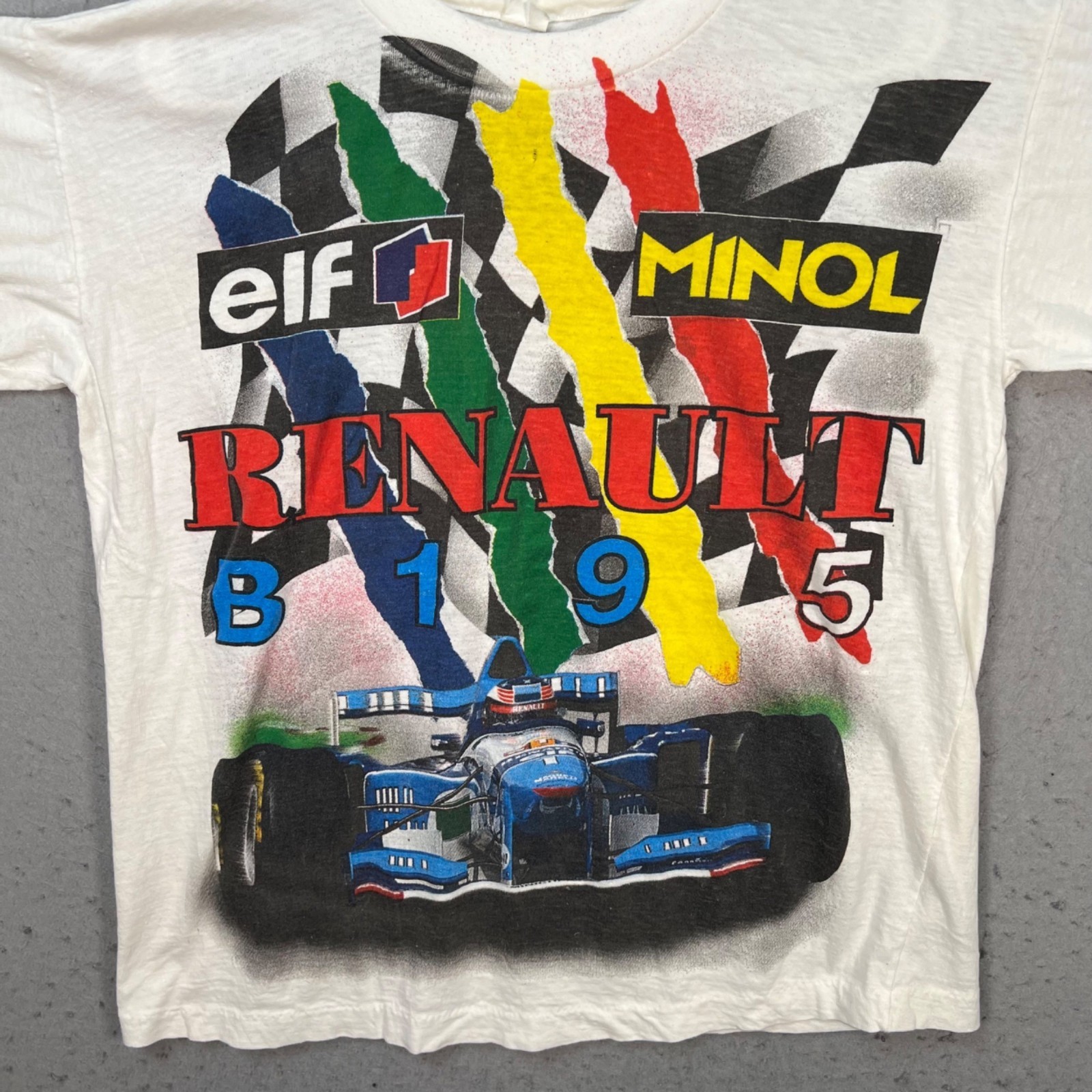 Vintage 90s Renault Benetton B195 Michael Schumacher F1 Racing T-Shirt XL gallery
