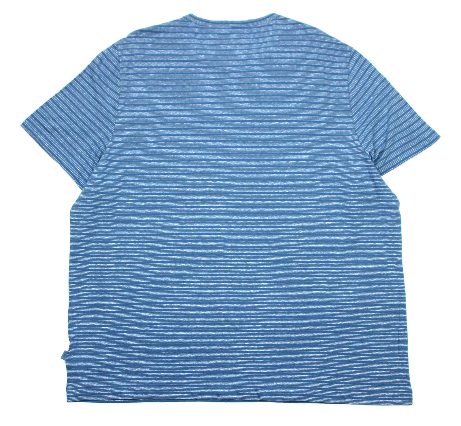 Michael Kors Shirt Mens 2XL Steel Blue Striped Linen Cotton Crew Neck Tee NWT gallery