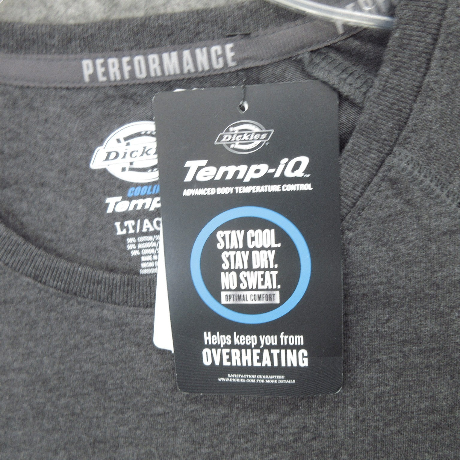 Dickies Men's Temp-iQ Performance Cooling T-Shirt LT Gray Short Sleeve Tee New gallery