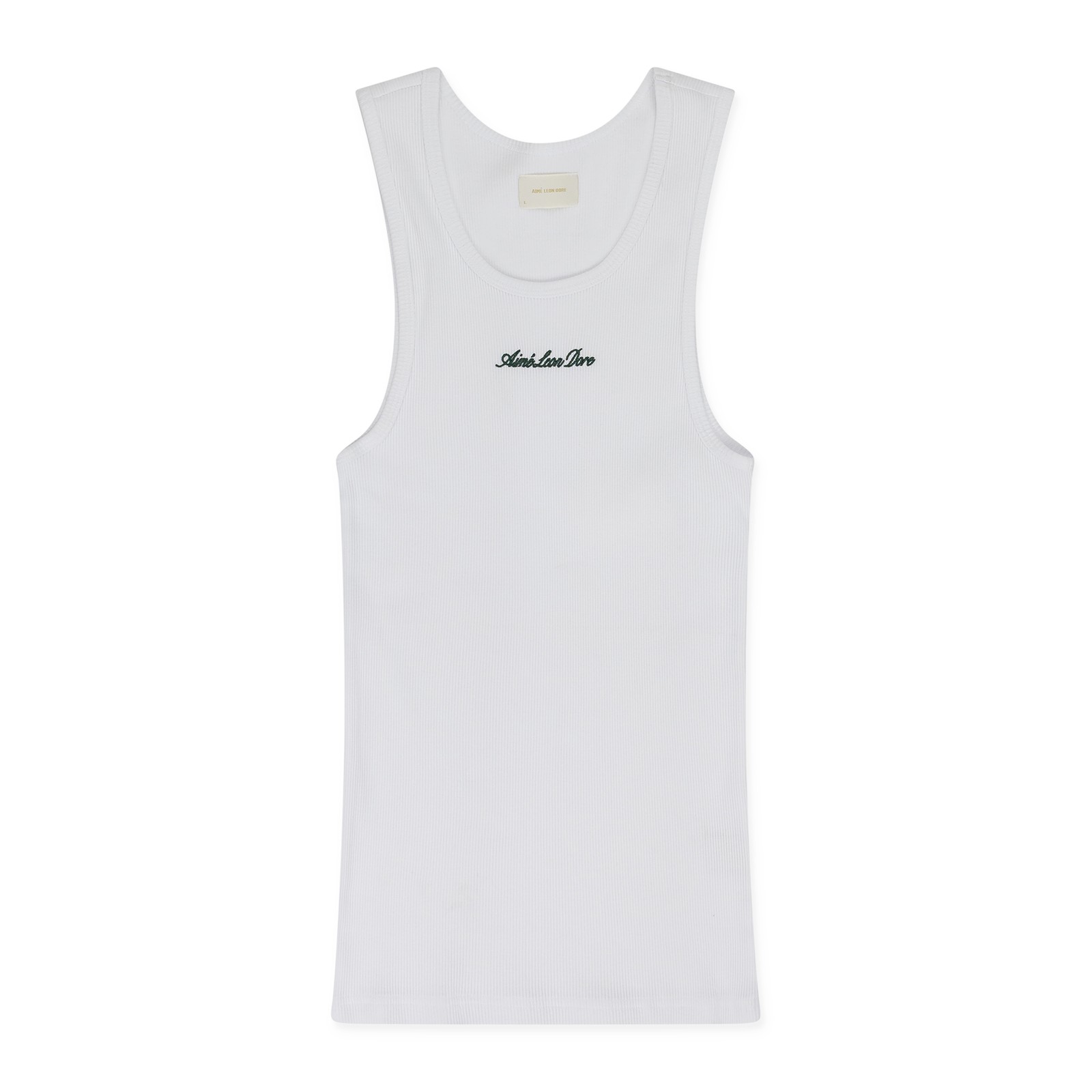 AIME LEON DORE White Embroidered Logo Tank Top SIZE S $80