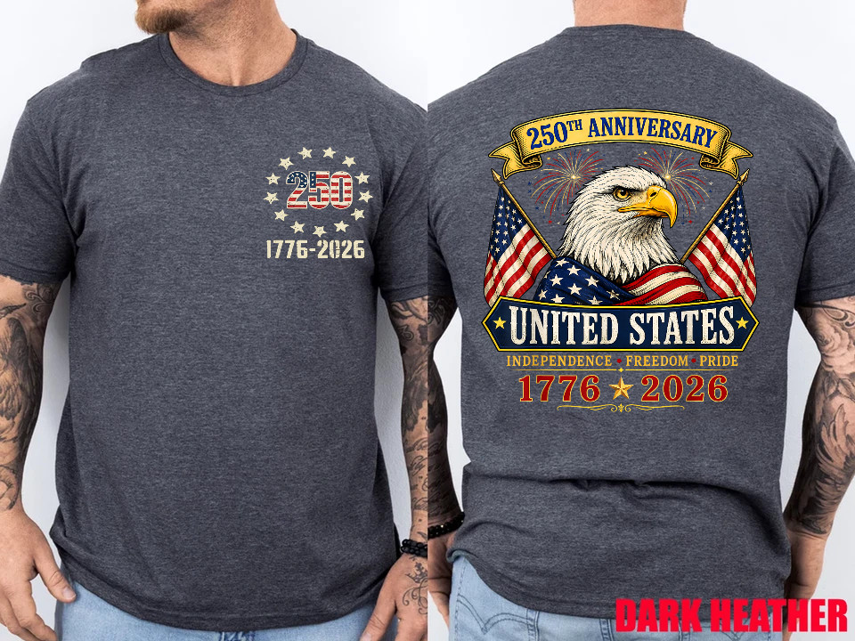 250 Anniversary USA 4th of July Patriotic 250 Years American (2-SIDES) T-Shirt gallery