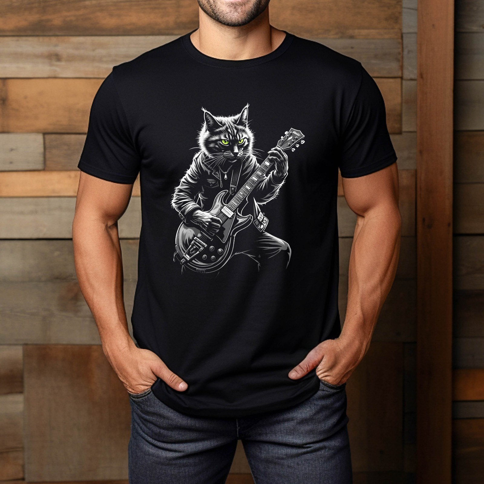Cat Playing Guitar T-Shirt