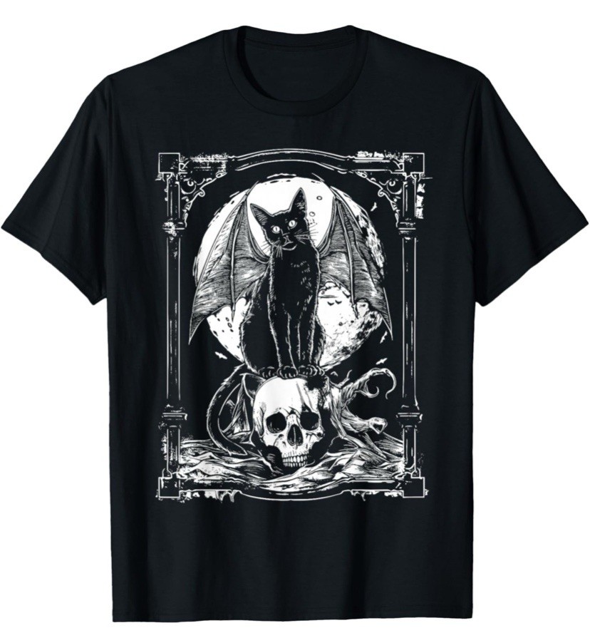 Bat Cat Skull | Occult Unholy Punk Goth Grunge Black Metal T-Shirt