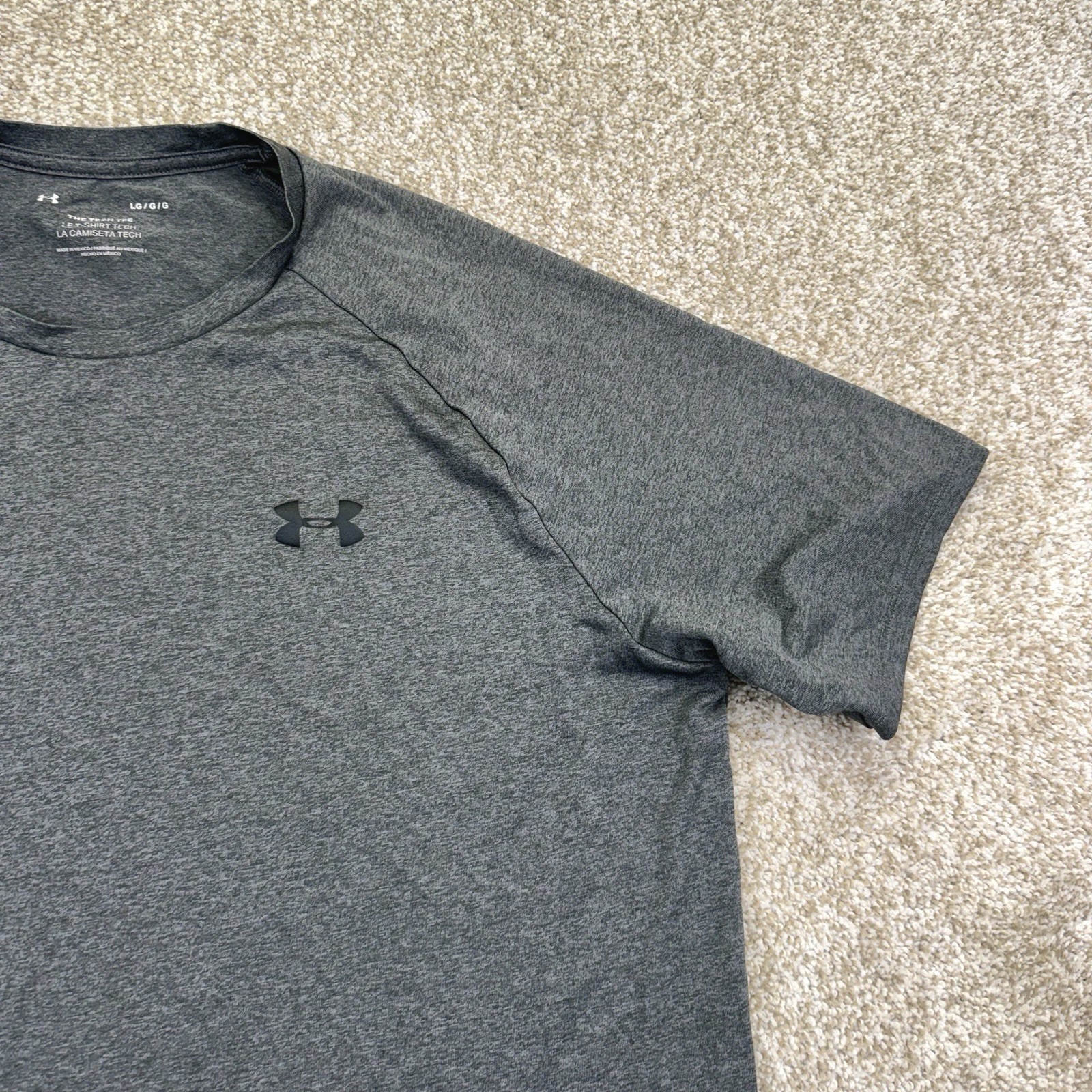 Under Armour The Tech Tee Shirt Mens Size Large Gray Short Sleeve Raglan 1326413 gallery