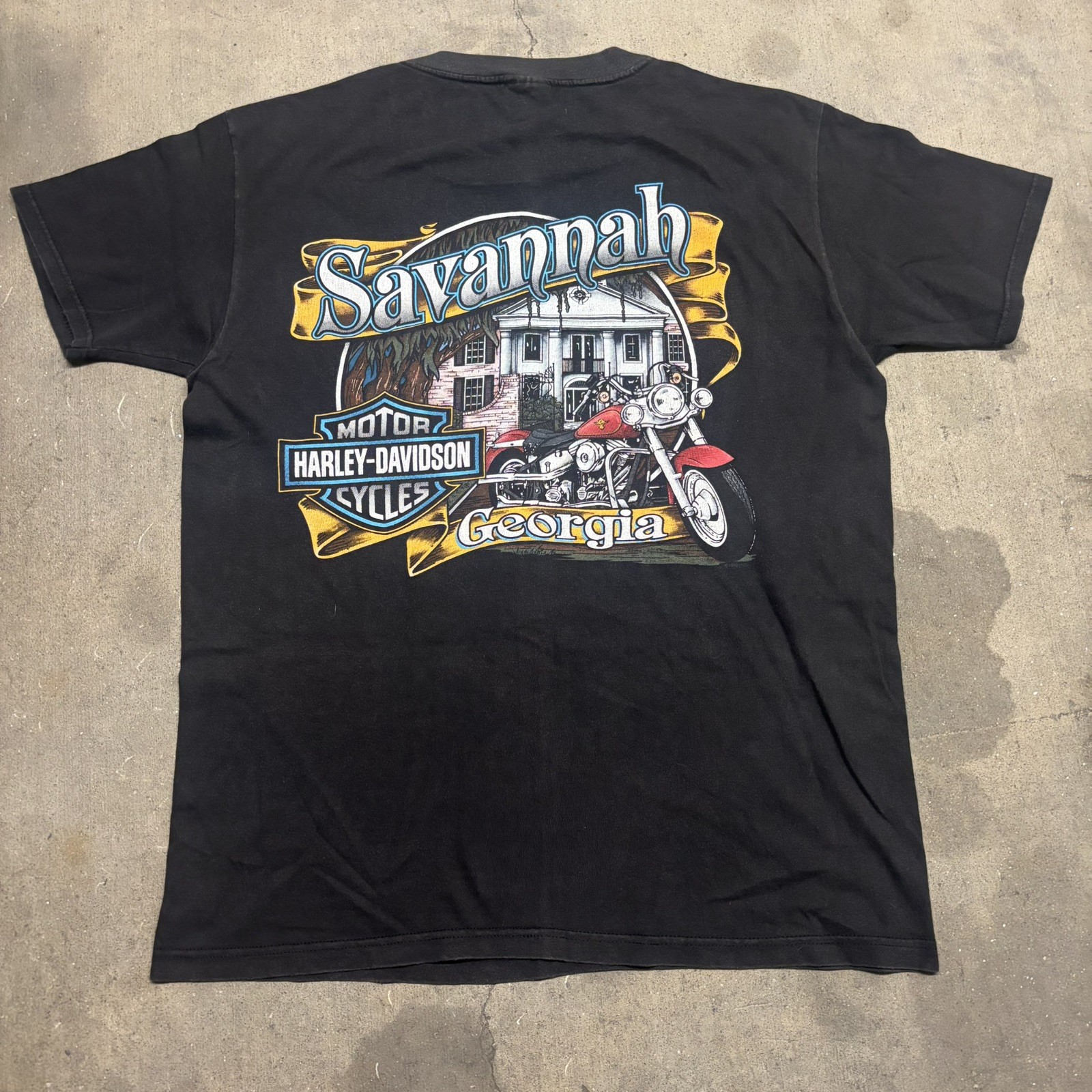 Vtg 1999 Harley Davidson Eagle Soaring Savannah Georgia T-Shirt Large USA Made gallery