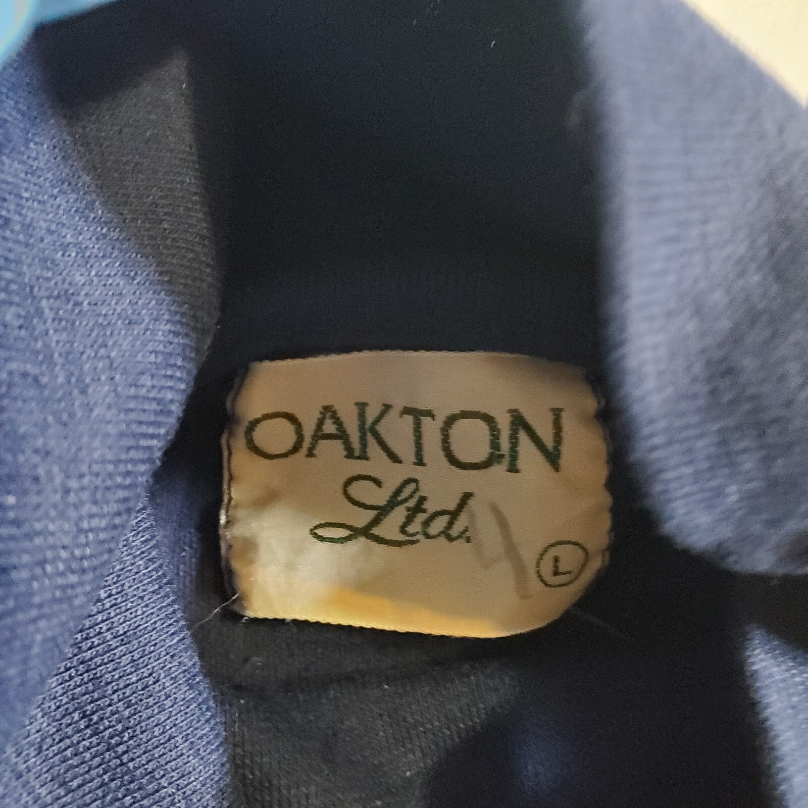 Oakton Ltd Blue Turtleneck Polycotton VTG 80s - Large Long Sleeve TShirt Shirt gallery