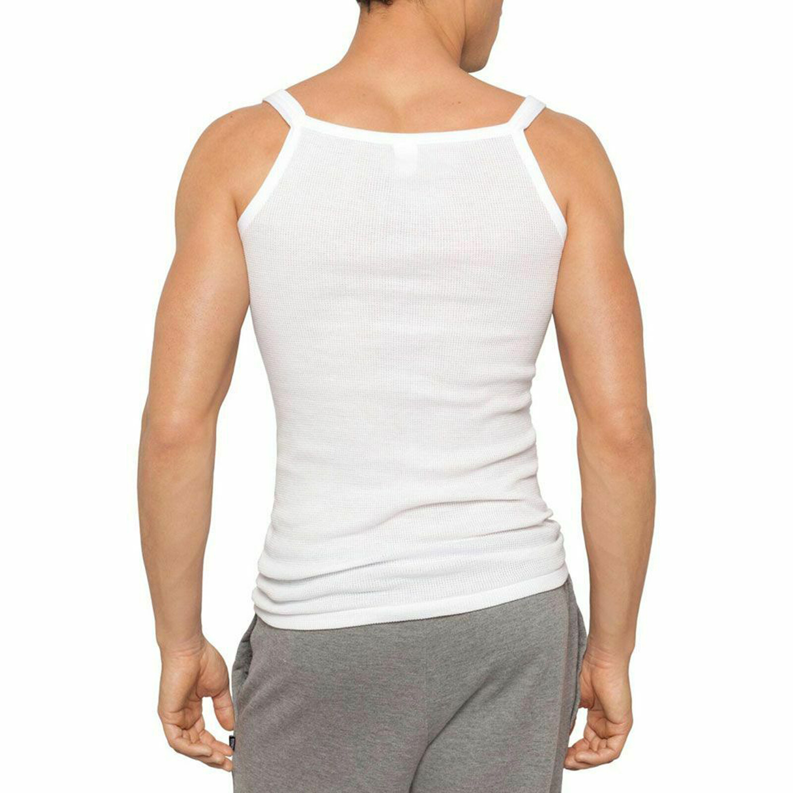 Holeproof All Seasons Waffle Knit Men White Singlet Tank Top Undergarment M19642 gallery