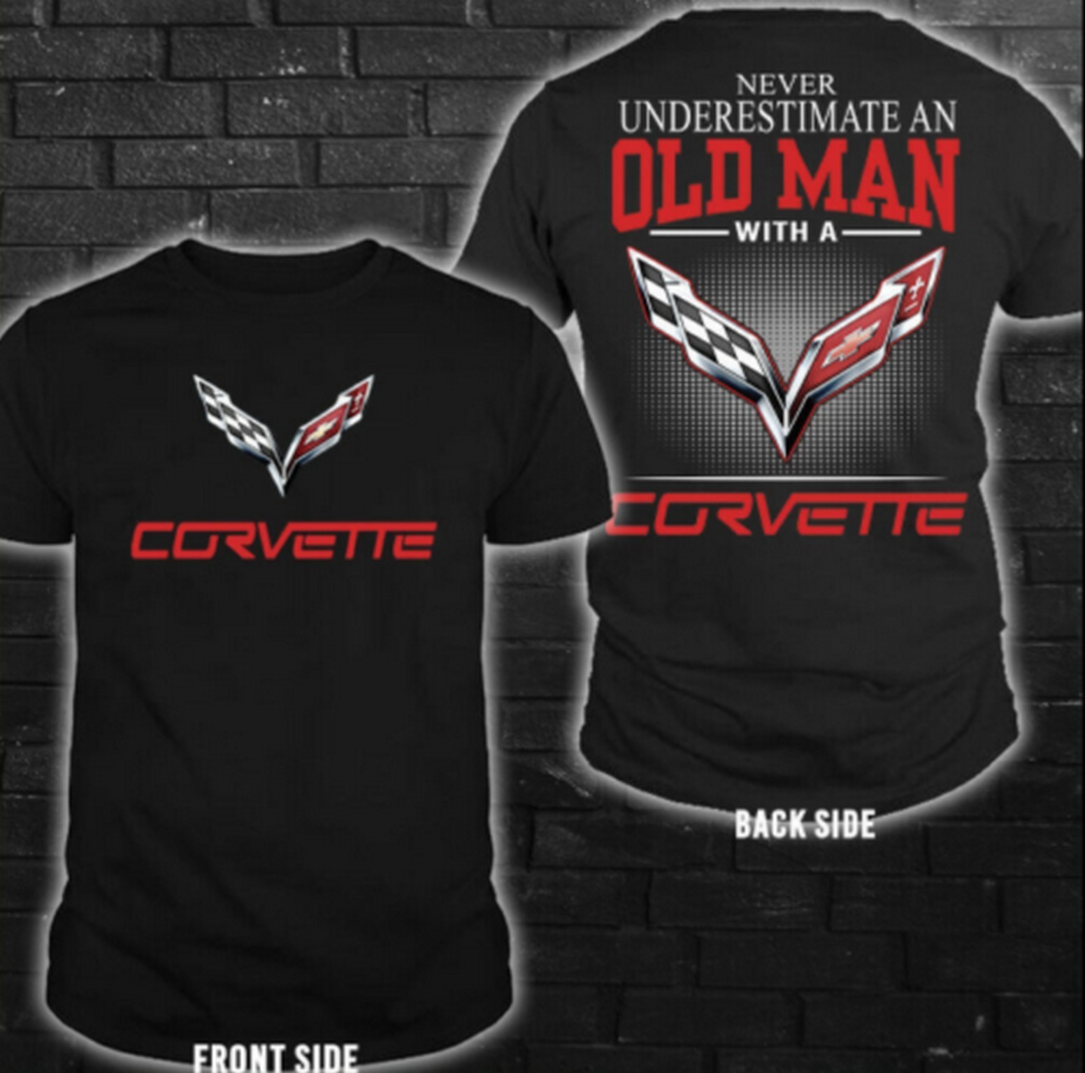 Corvette C7Z06Z07Never Underestimate An Old Man With A Men_s 3D T-Shirt Hot Gift gallery