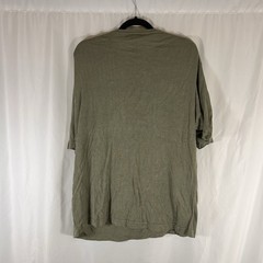 Kevoman 100% Silk Blouse Men’s XL Solid Green Knit Short Sleeve Crew Neck