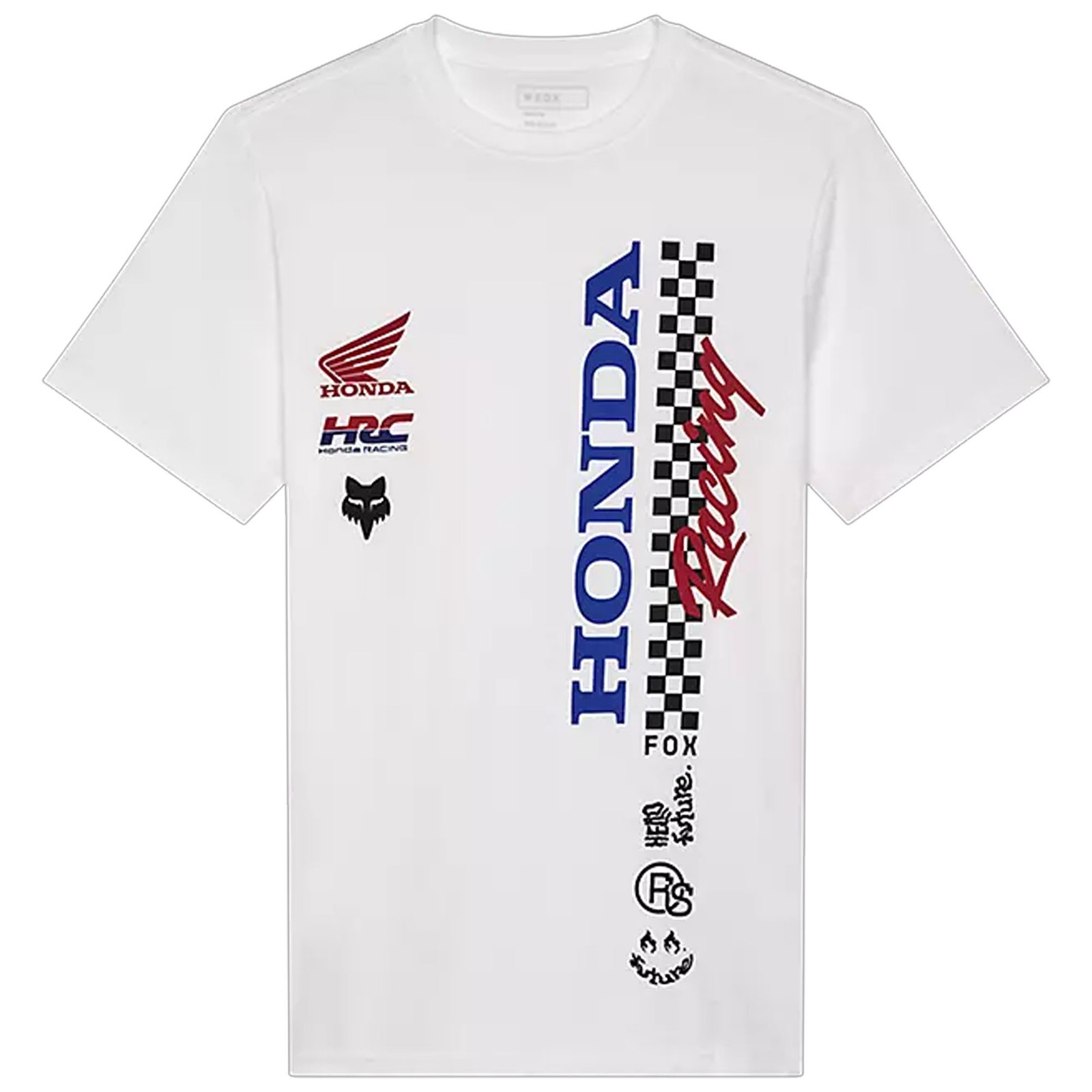 Fox Racing Optic White Honda Tee Shirt Lightweight Comfortable Fine-Knit Fabric gallery