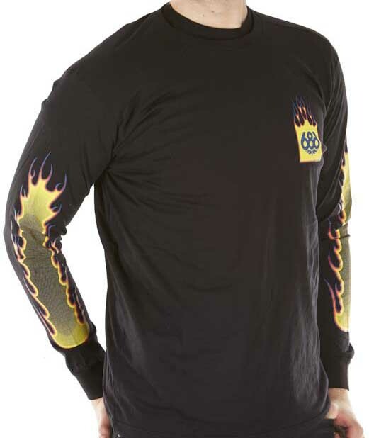 686 Flame 2 Pullover LS Tee (L) Black M0WPTL01-BLK