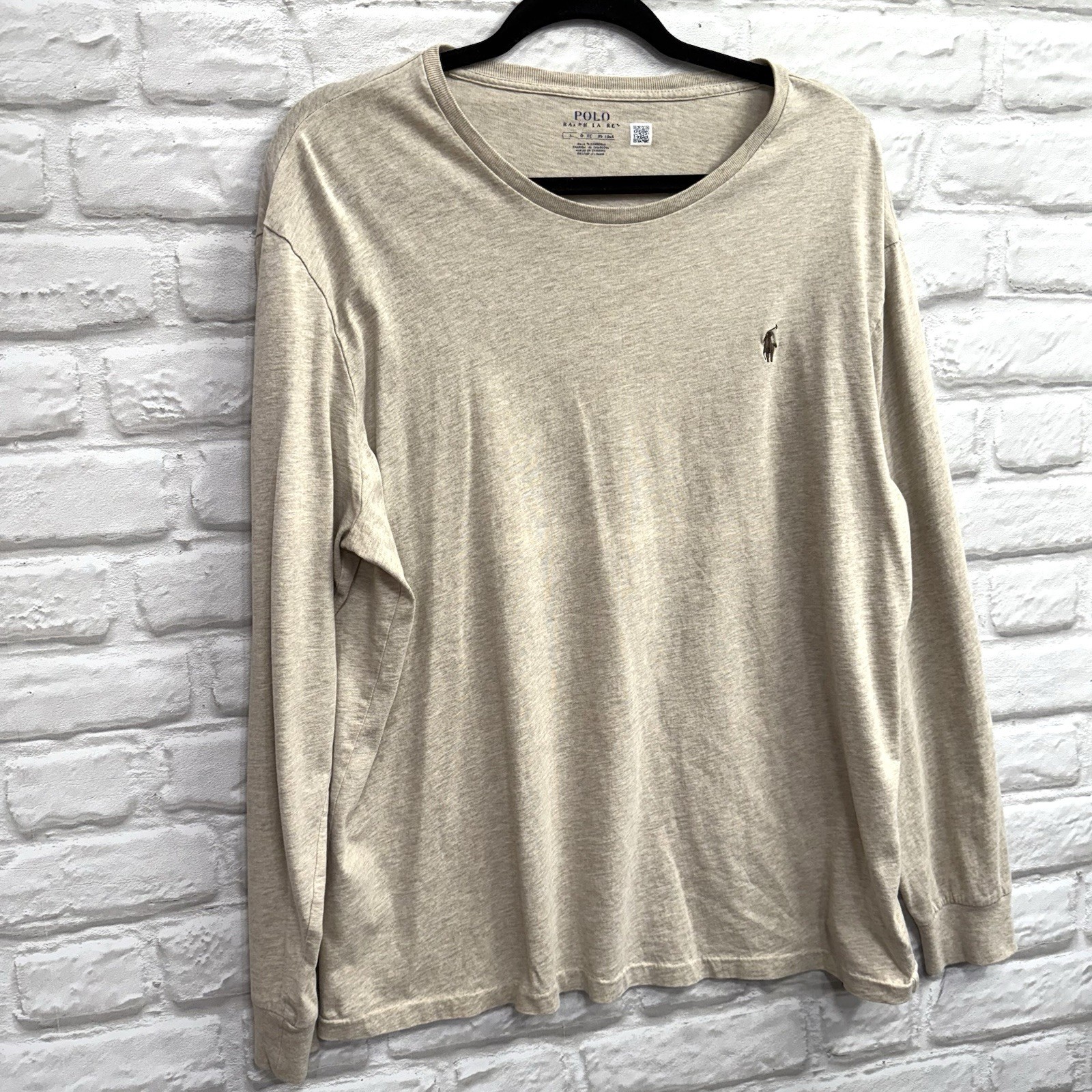 Polo Ralph Lauren Mens XL Classic-Fit Jersey Long-Sleeve T-Shirt Khaki Pony Logo gallery