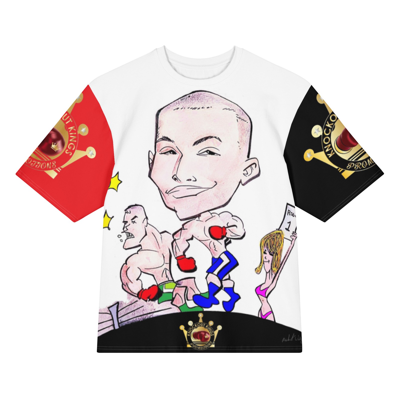 Knockout Kings Promotions Fight Sports White Oversized Cotton T-Shirt gallery