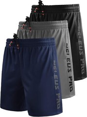 NELEUS Men’s Lightweight Workout Large, 6056# Black/Grey/Navy Blue,3 Pack