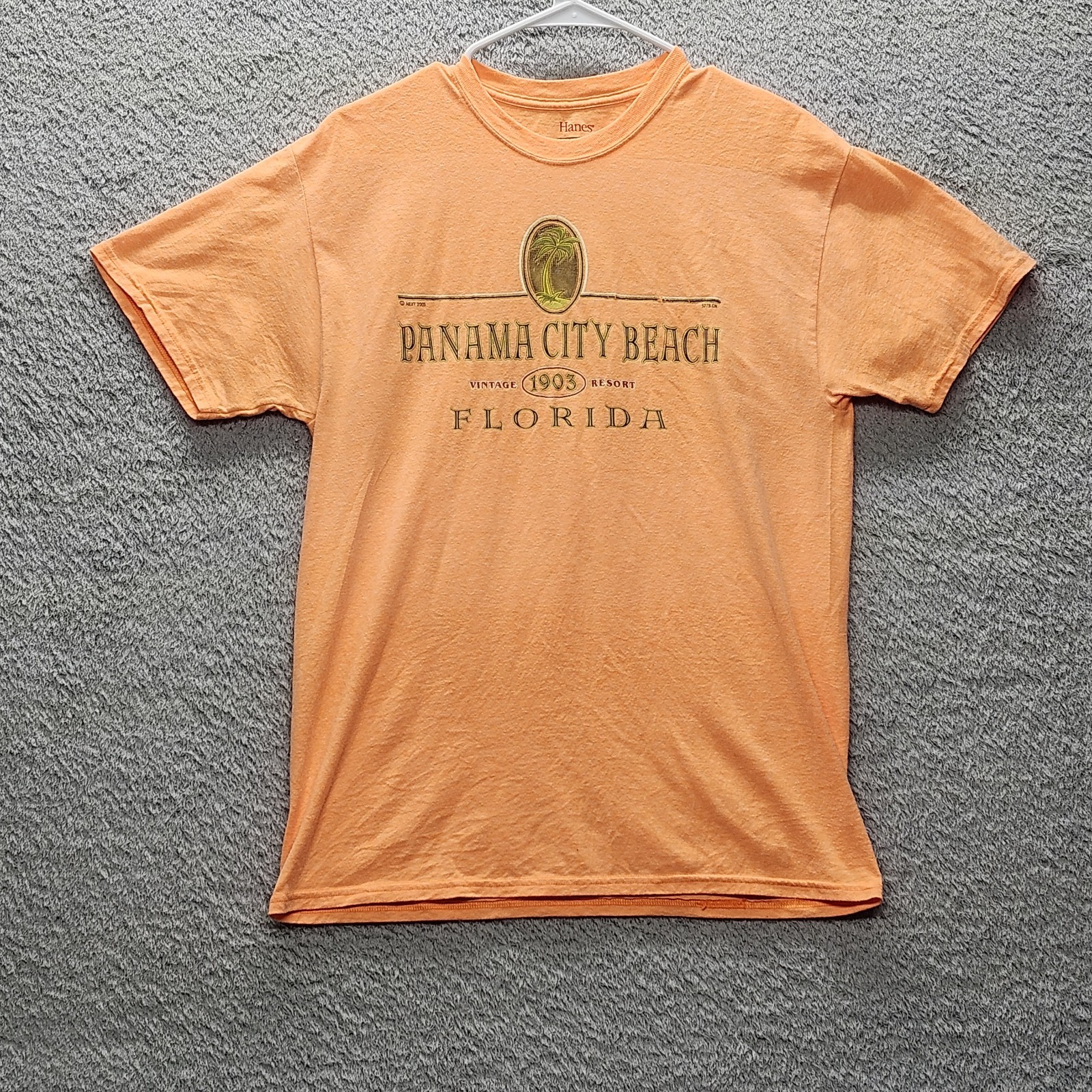 Vintage Hanes ComfortBlend Panama City Beach FL T-Shirt M Orange Florida Souveni gallery