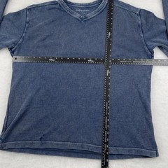 Johnston & Murphy Elbow Patch Blue Long Sleeve Shirt Size XL V Neck