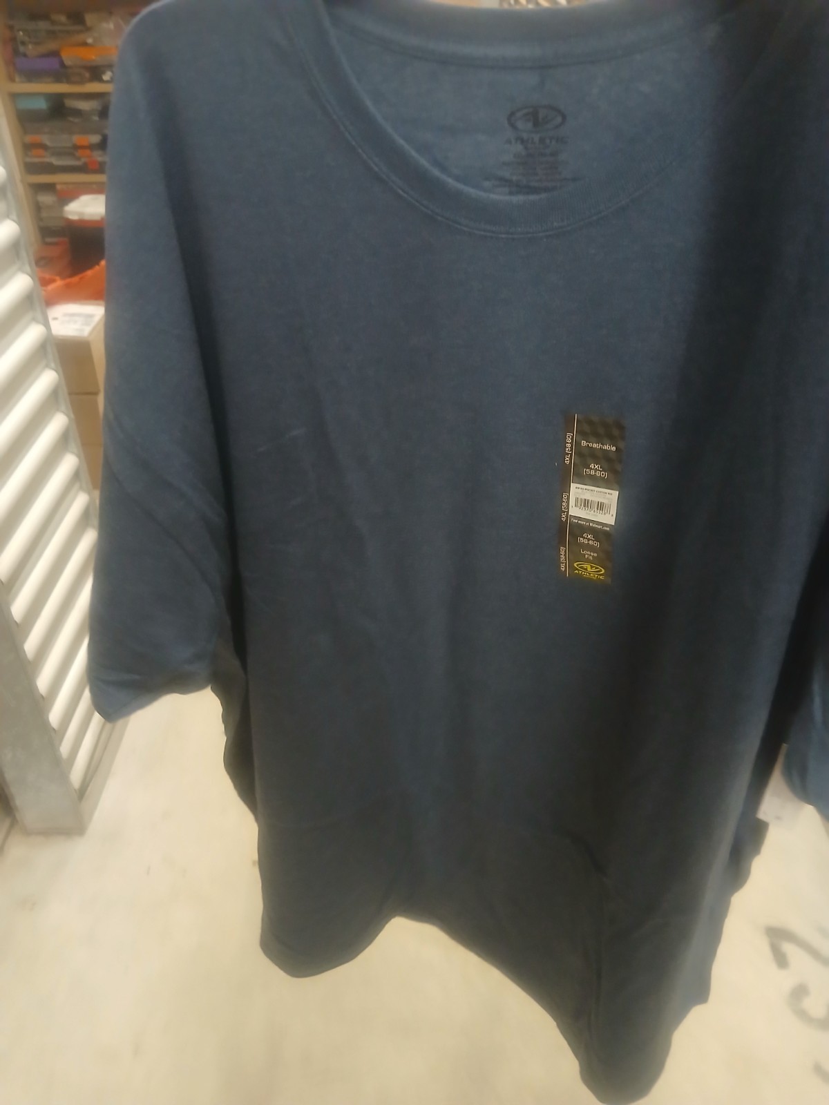 Athletic Works No Pocket Cotton Tee Men's Size 4XL Blue Cove Heather NWT gallery