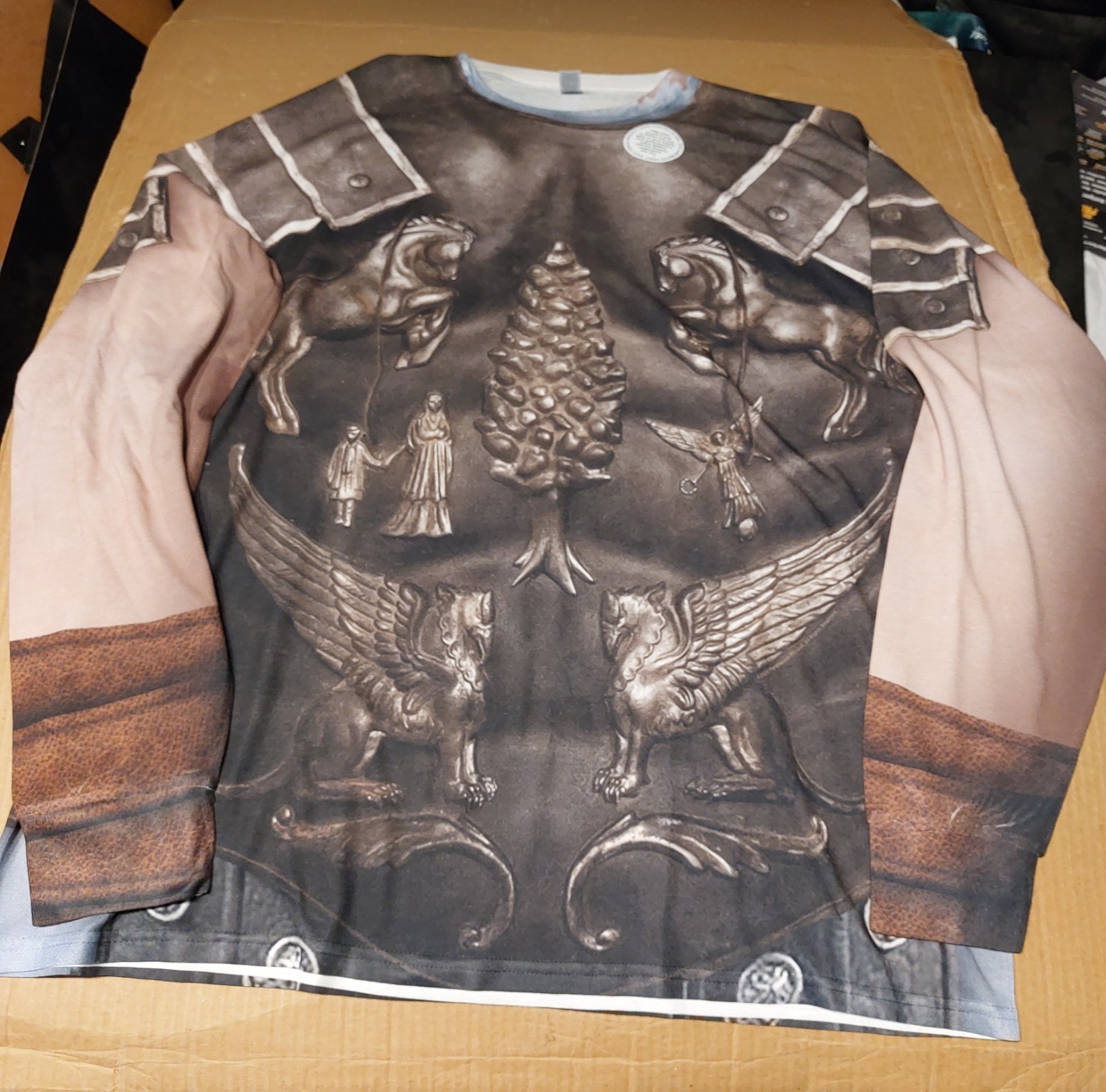 Men's Gladiator Maximus Colliseum Armor Sublimated Long Sleeve Costume T Shirt gallery