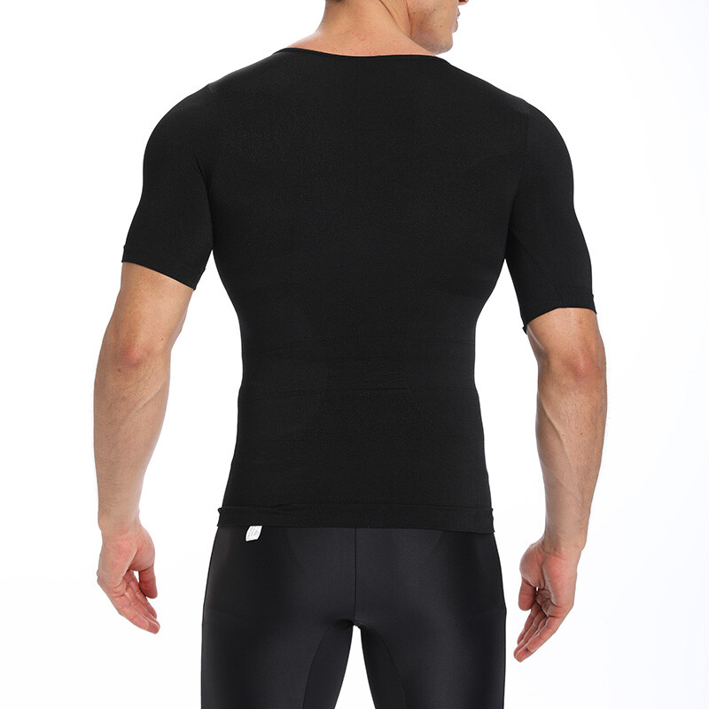 Men Compression Vest Girdle Tank Top Slimming T-Shirt Body Shaper Belly Chest gallery