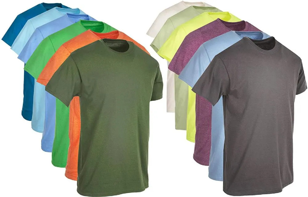 12 Wholesale Men’s Cotton Short Sleeve T-Shirt Size 4X-Large, Assorted Colors