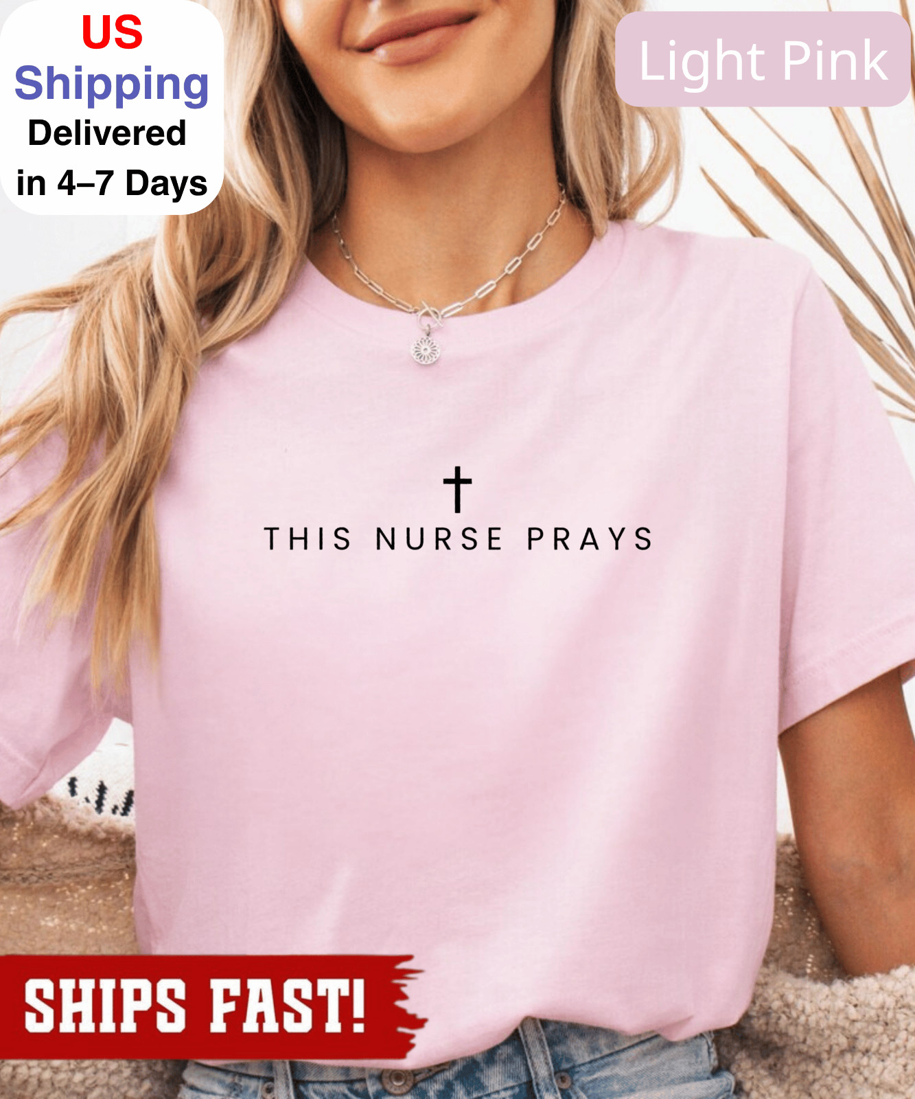 This Nurse Prays Christian Nurse Shirt - 100% Cotton Tee S-5XL gallery