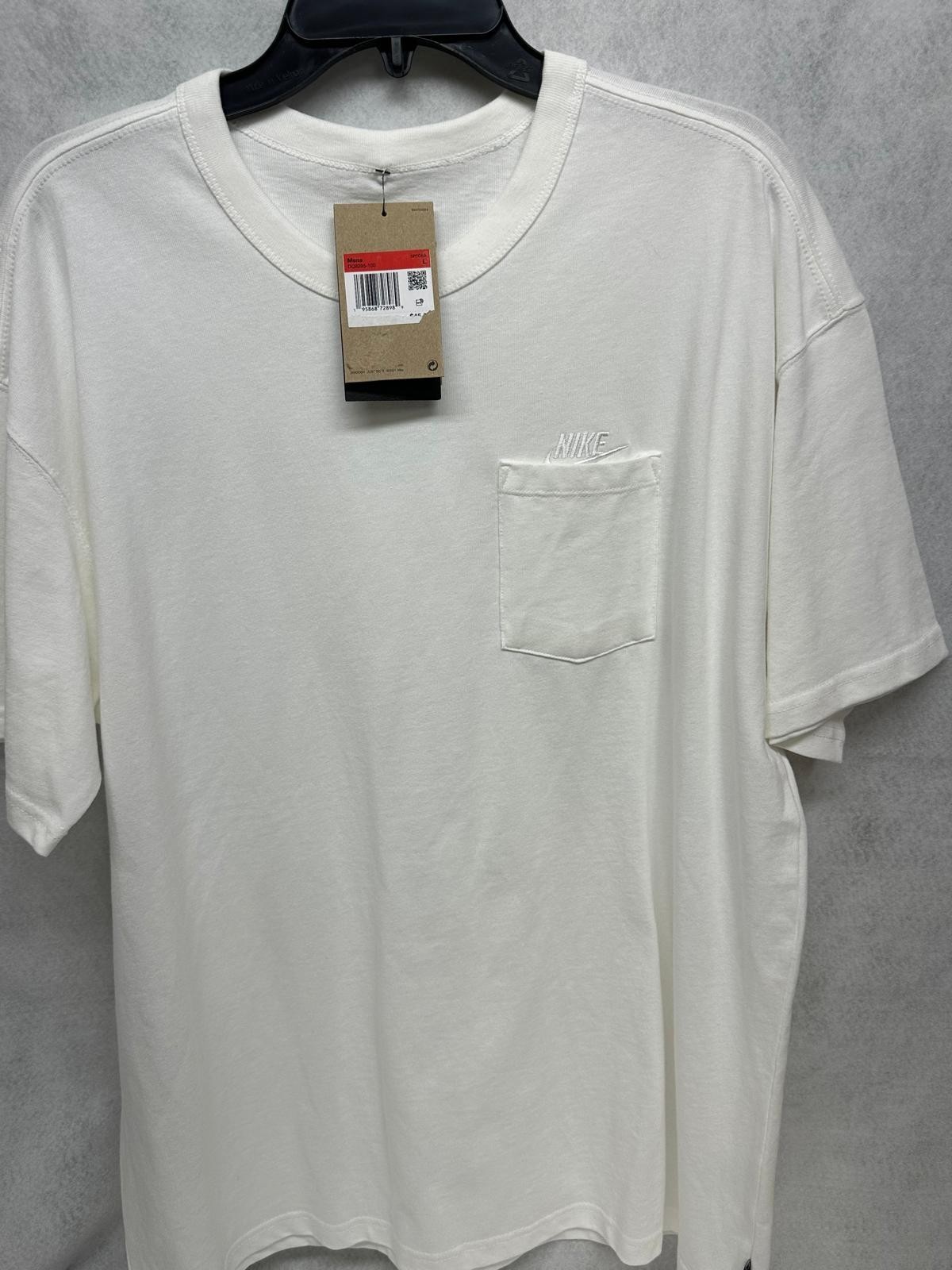 Nike Sportswear Premium Essentials Pocket Tee Shirt Mens Large White Minimalist gallery