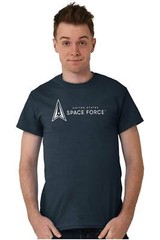 Military United States Space Force USSF Logo Womens or Mens Crewneck T Shirt Tee