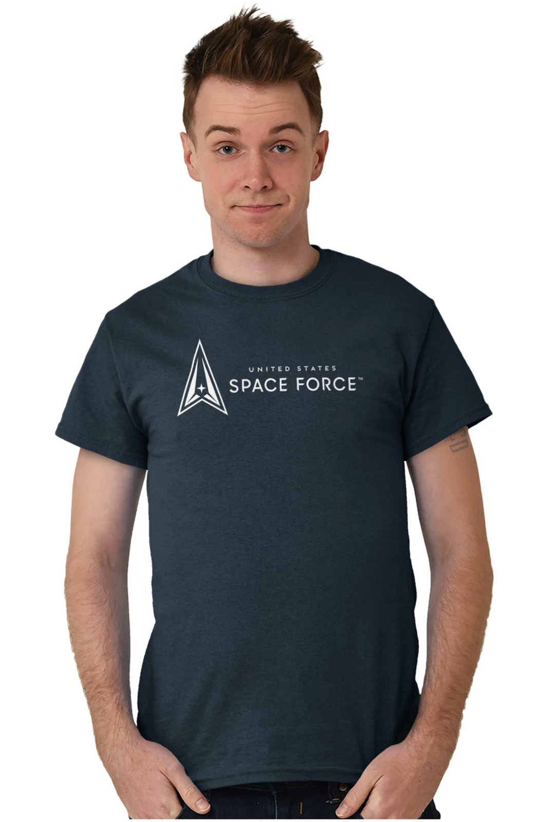 Military United States Space Force USSF Logo Womens or Mens Crewneck T Shirt Tee gallery