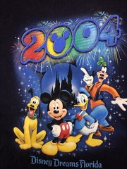Vintage 2004 Disney Dreams Florida Graphic T-Shirt S Navy Blue Y2K