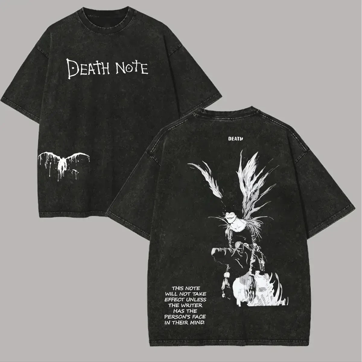 Menswear Death Note Graphic Print Washed Round Neck Short-Sleeve T-Shirt gallery