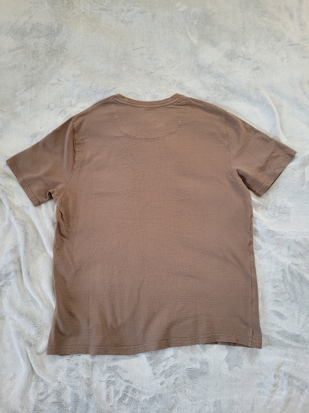 Common People Mens XL Seersucker GD Tee Brown Pocket Tshirt Cotton Minimalist gallery