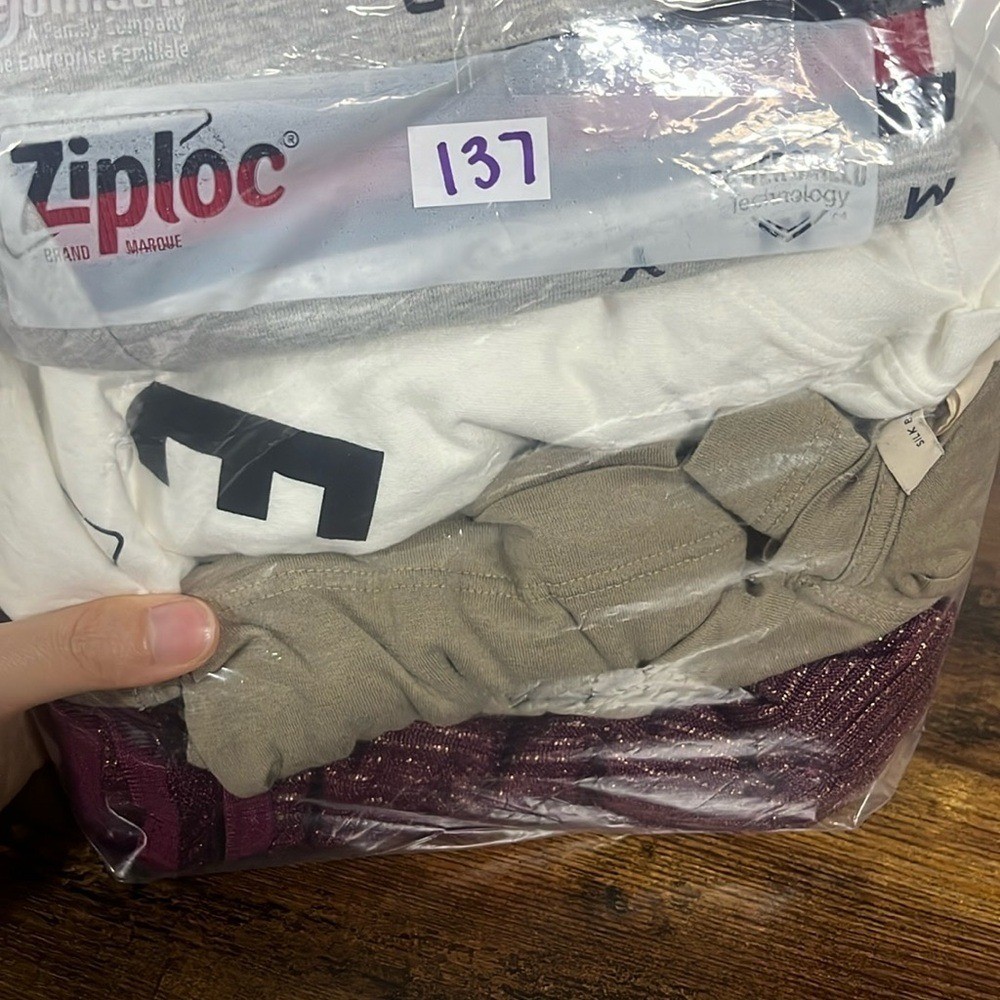 H&M Tan silk blend Short Sleeve Tee M gallery
