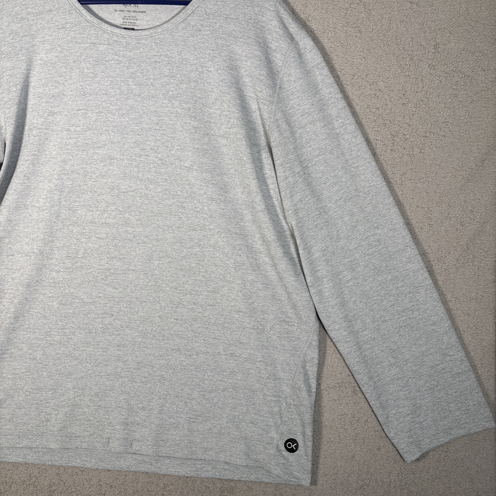 Outerknown H2OK Tee Shirt Mens Size 2XL Gray Waffle Textured Long Sleeve UPF 30+ gallery