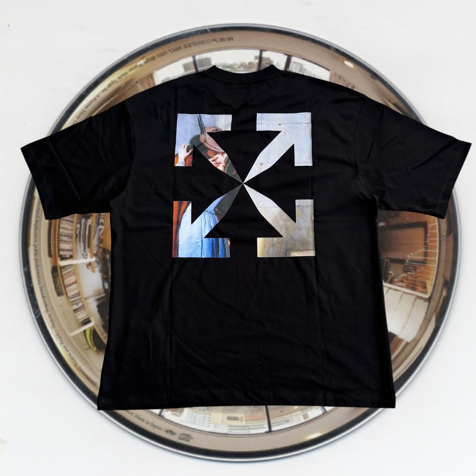 Off-White The Kiss Hayez Black Graphic T-Shirt XXL Oversized Streetwear Archive gallery
