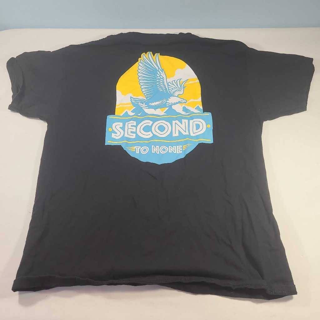 Second To None Hanes Custom Ink Mens Graphic T-Shirt Black 100% Cotton Crew L gallery