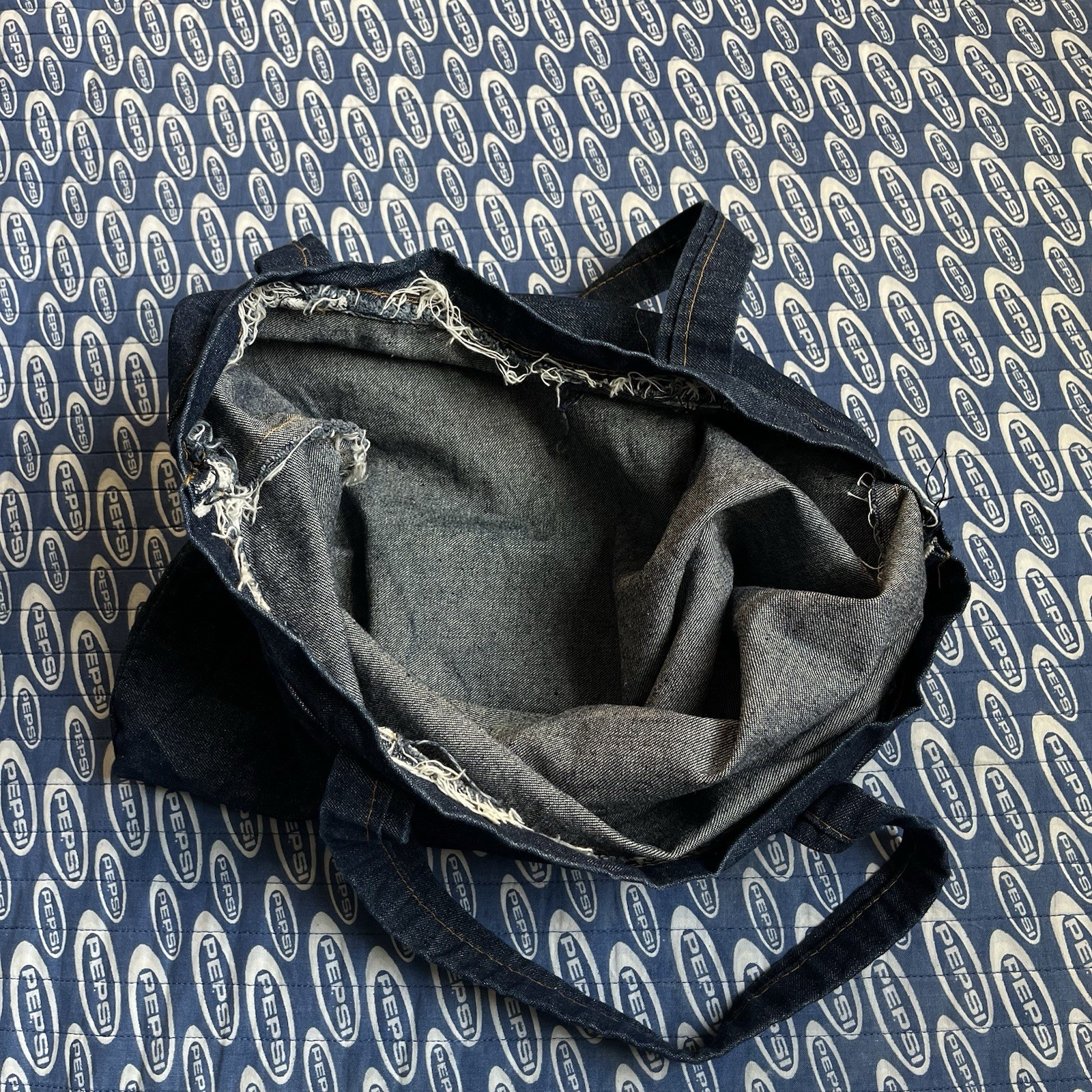 Vintage 90s Dark Navy Canvas Denim Cotton Tote Bag Charleston South Carolina gallery
