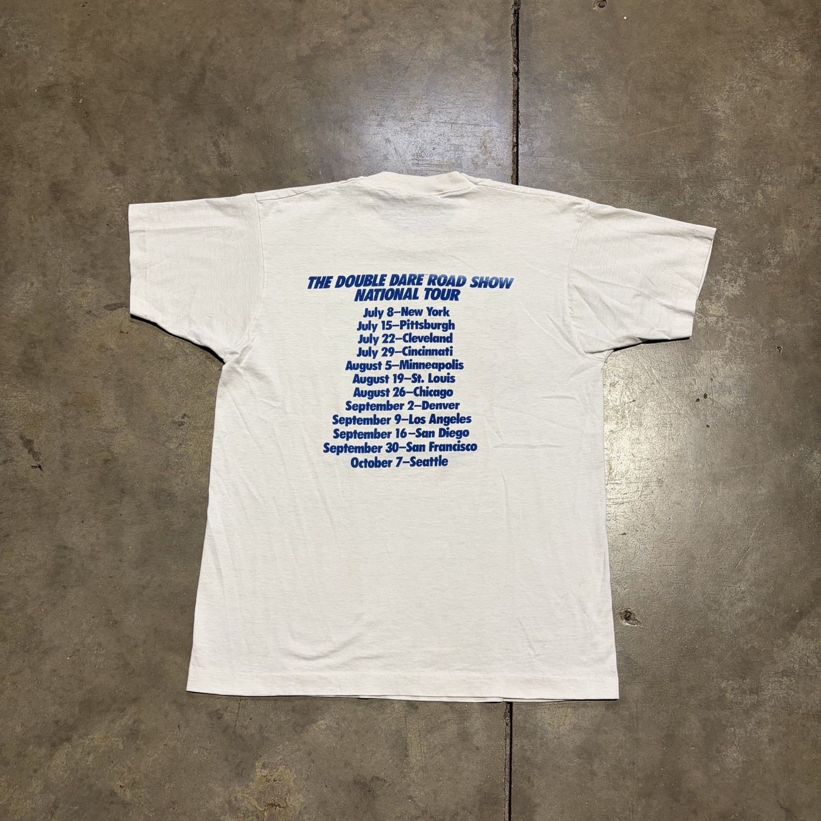 Vintage Nickelodeon Double Dare T Shirt L Live Tour Road Show Sunkist Promo 90s gallery