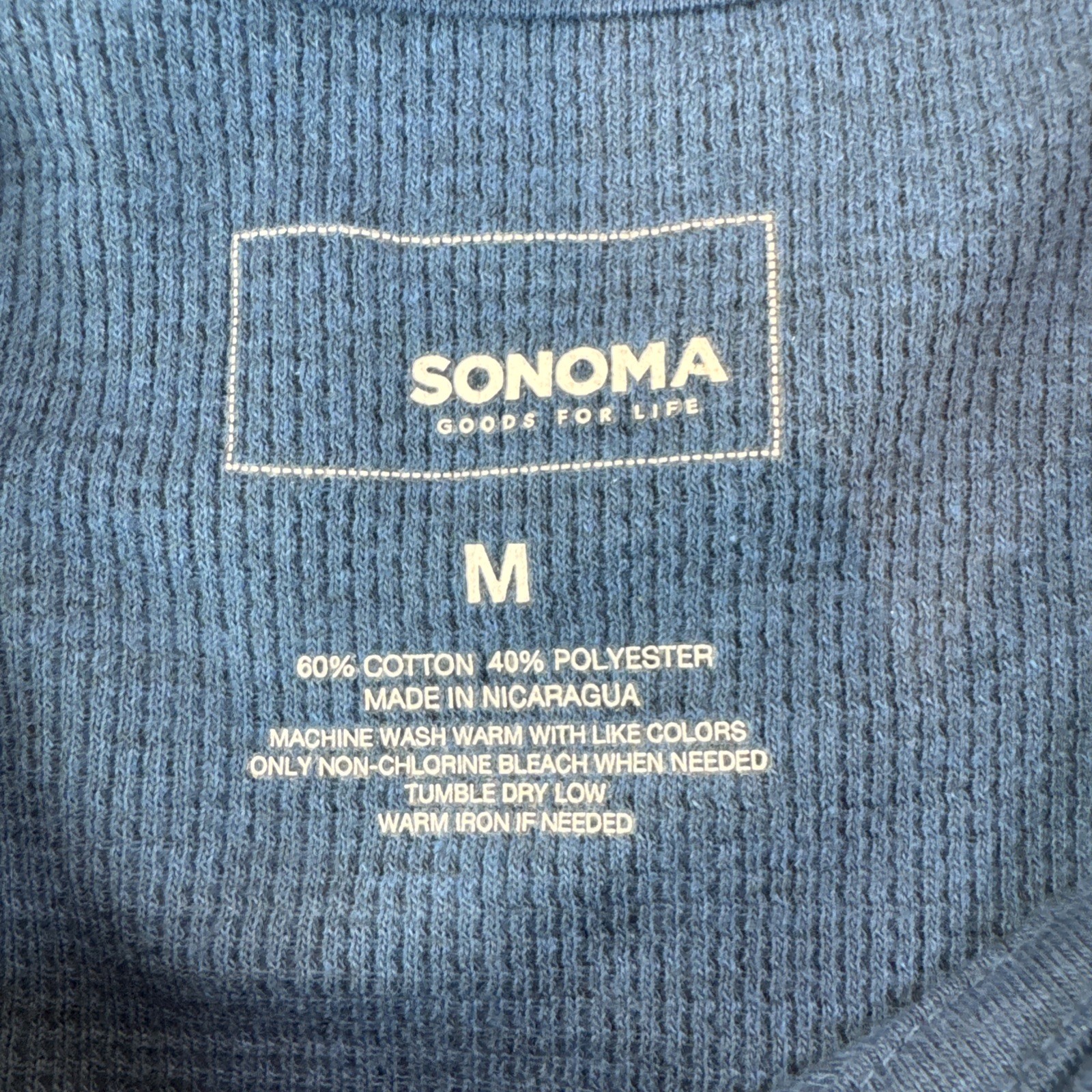 Sonoma Super Soft Performance Thermal Mens M Blue Long Sleeve Base Layer Top NEW gallery