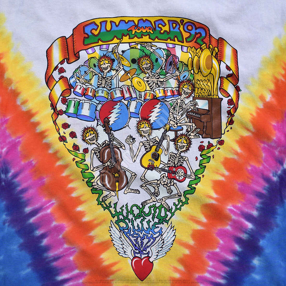 GRATEFUL DEAD-SUMMER TOUR 92-2 Sided TIE DYE T-SHIRT S,M,L,XL,2X,3X Garcia,Wier gallery