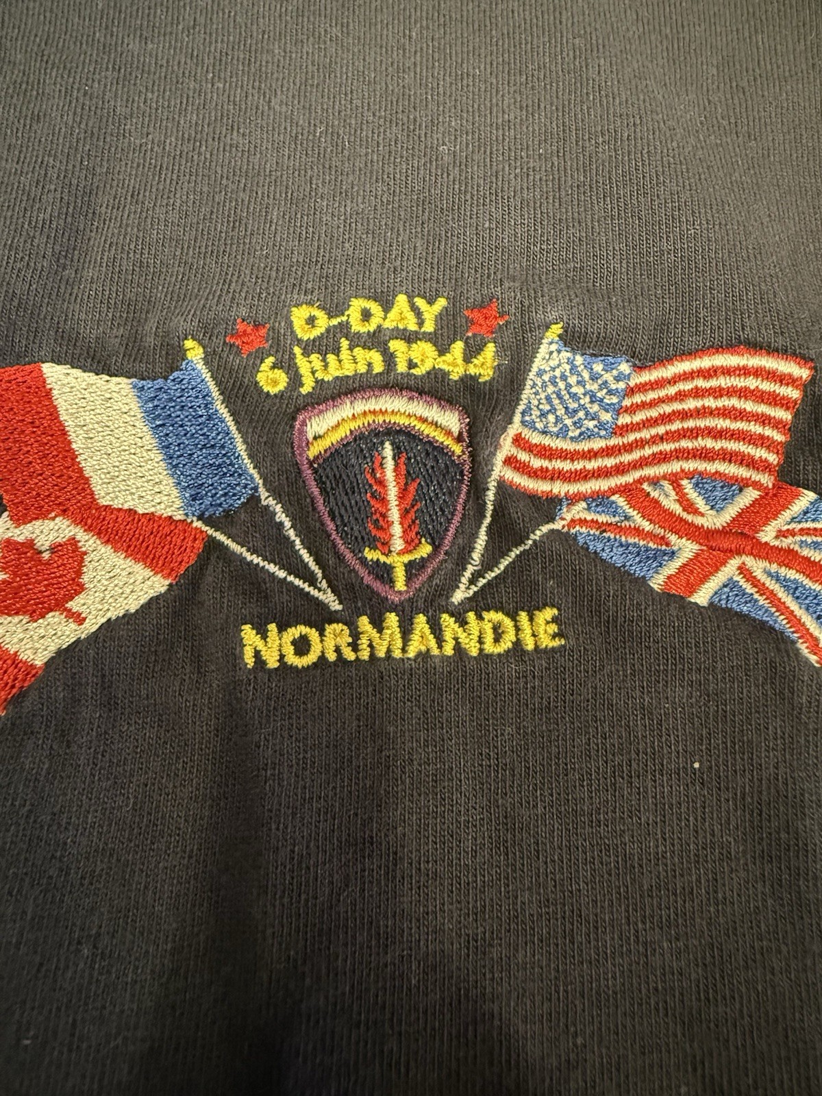 Slazenger Normandie D-DAY Navy Blue tee T Shirt Men’s Size: Small Vintage gallery