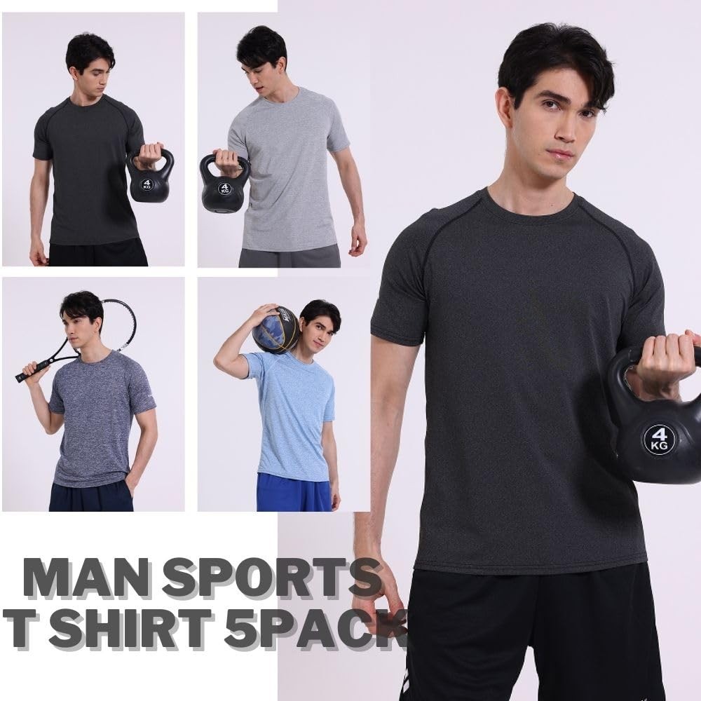 Men's T-Shirt, Short Sleeve, Crew Neck, for Gym, Workout, L... gallery