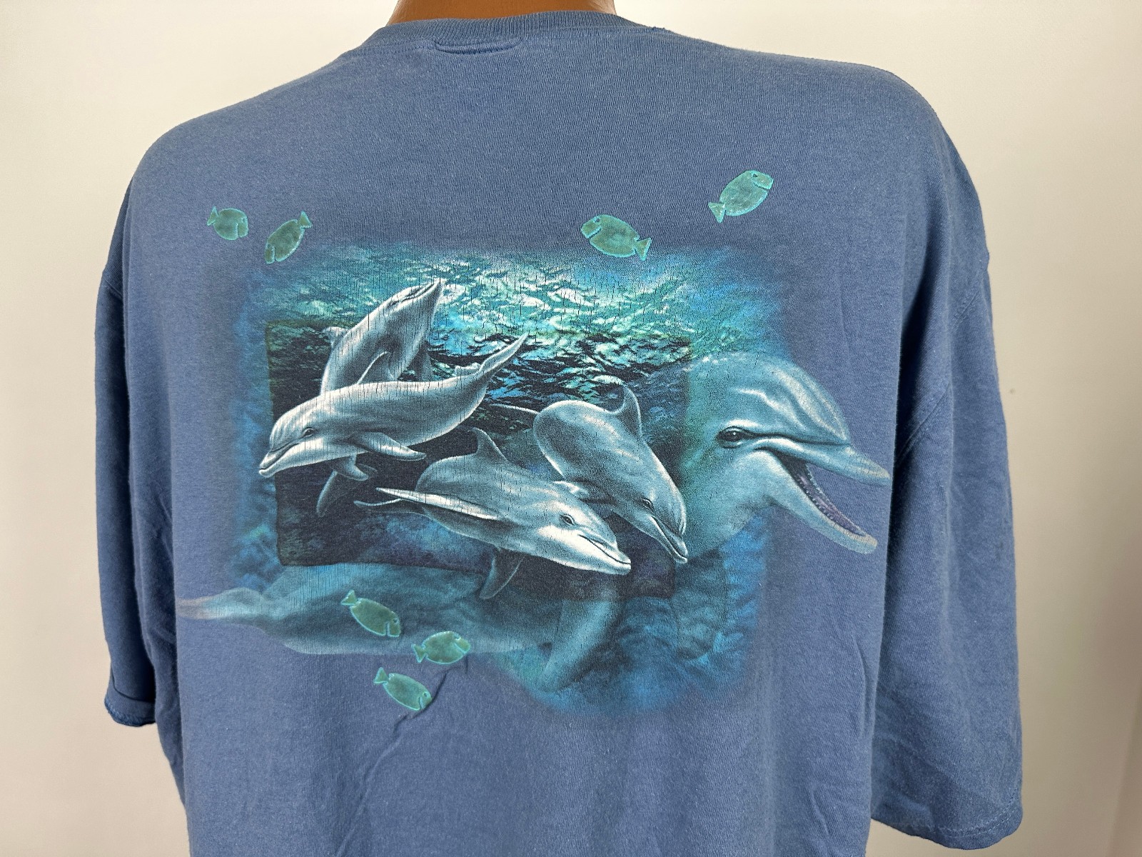 Vintage Sea World Shirt XXL Dolphin Underwater Ocean Outdoors Fish Nature Blue gallery