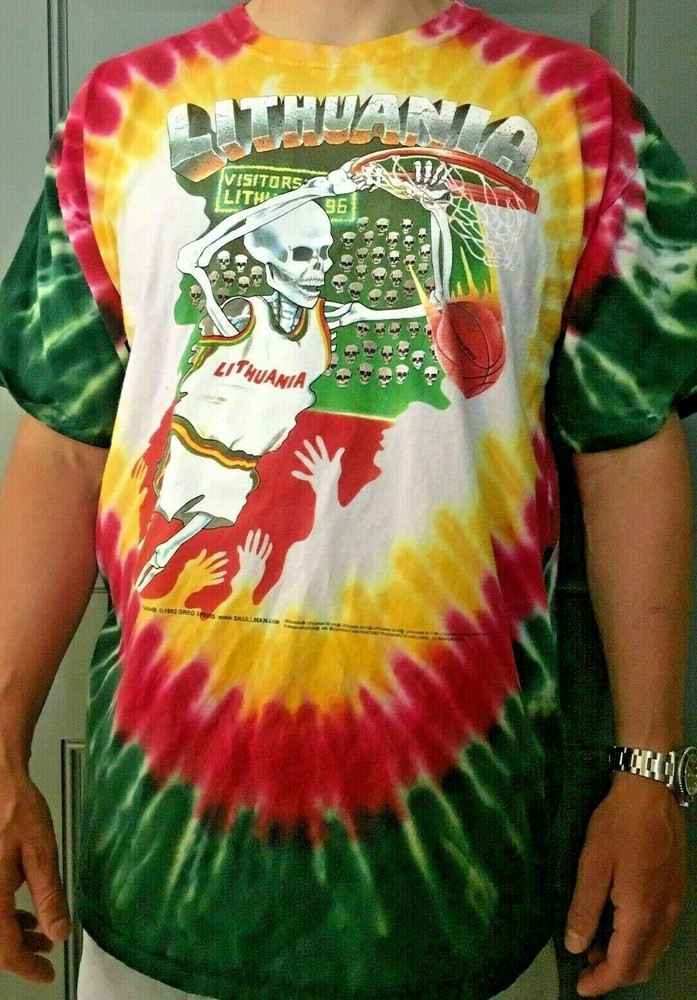 Lithuania 1992 Olympic Basketball Tie Dye T-shirt S M L XL 2X 3X